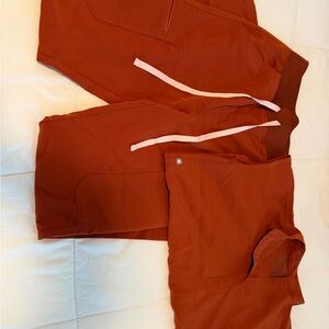 Figs Women's Scrub Set in Rust